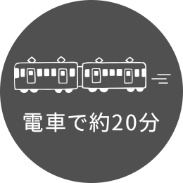 電車で約20分